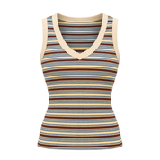 SUKI V-NECK STRIPE TOP